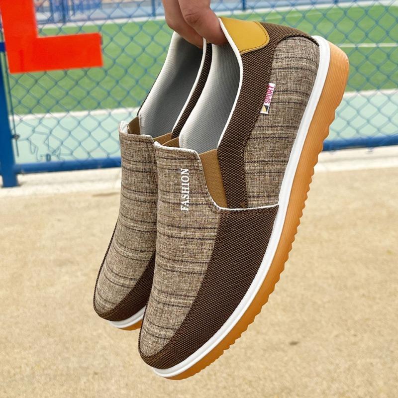 Fashion Men's Shoes Summer Breathable Canvas Shoes Fashion Outdoor Casual Sneakers for Men Oxfords Slip on Loafers Comfort Driving Shoes