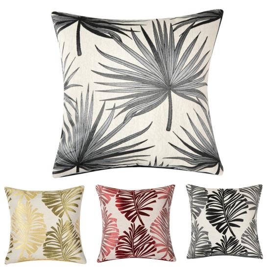 Pillow Case Skin-friendly Plant Pattern Polyester Decorative Sofa Cushion Cover for Home