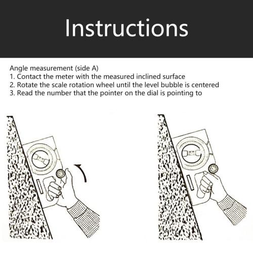 Inclinometer, Engineering Inclinometer with Dial Type, Architectural Slope Scale, Angle Meter, Gradient Meter, Universal Roof Pitch Tool, Slope Measur