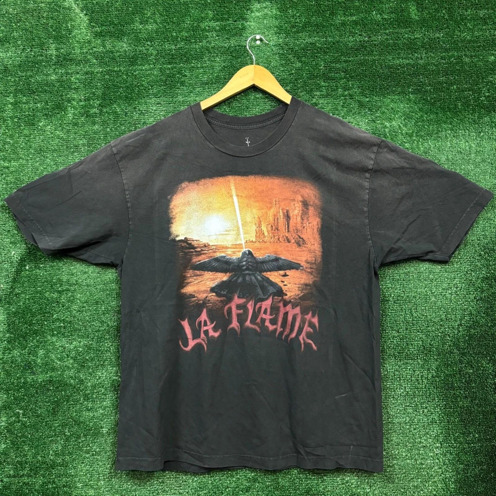 Travis Scott LA Flame Coachella Festival Hip-Hop T-shirt Size Extra Large 2XL