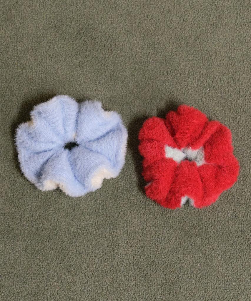 Melly&Rose Fluffy Knit Scrunchie (310542)_Light Blue