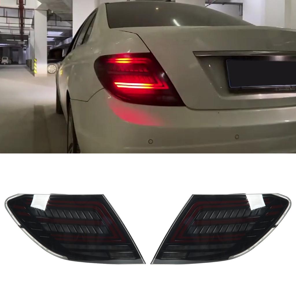LED Tail Light Assembly Multifunction Sequential Replacement for   C Class W204 C180 C200 C300 2007‑2014