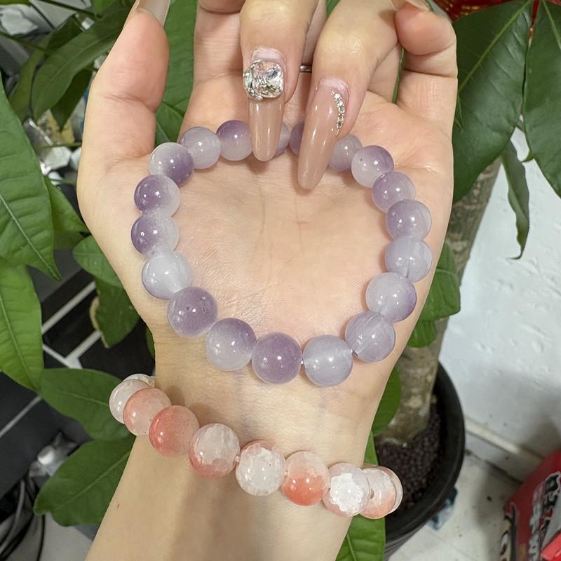 Original glass bracelet light powder gradual change simple style women's bracelet small fresh bracelet bracelet summer small fresh
