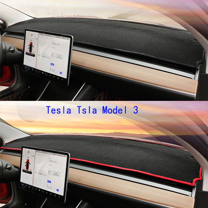 For Tesla Tsla Model 3 Y Dashmat Dash Anti-Slip Mat Dashboard Cover Instrument Panel Sunscreen Pad Ornaments