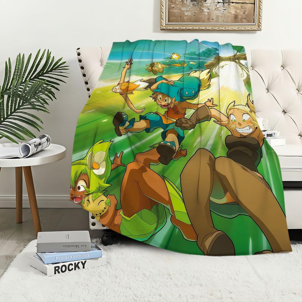 W-Wakfu Game Blanket Flannel warm comfort soft plush blanket For Picnic Beds Sofas Homes And Bedrooms