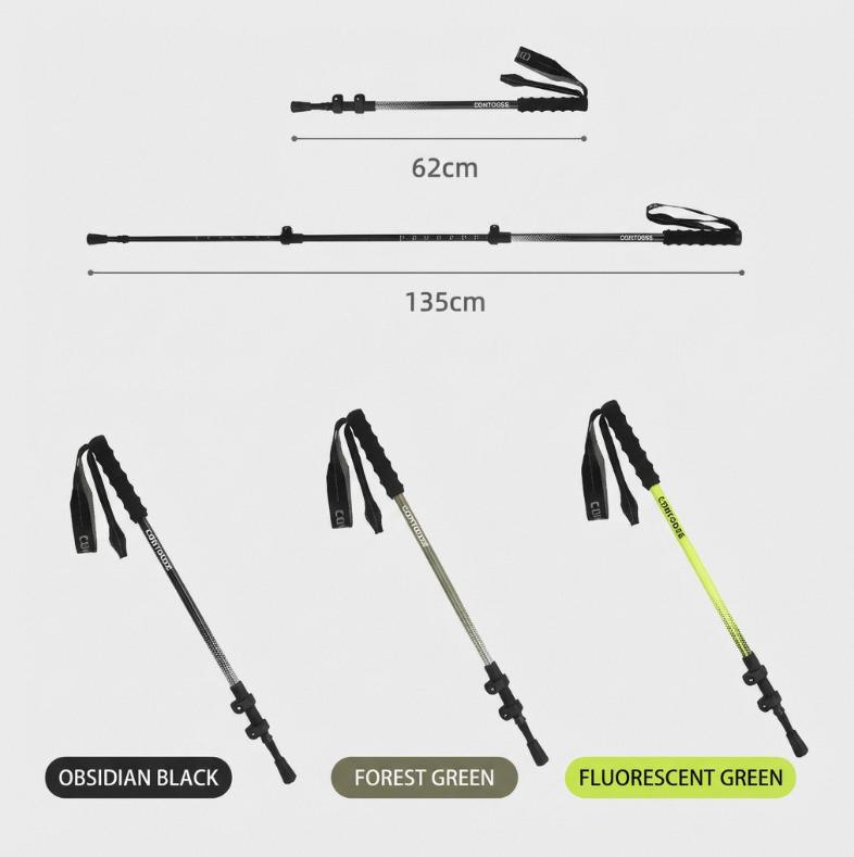 Oem Outdoor Hiking Multifunctional Trekking Poles Walking Sticks Aluminum Alloy Telescopic Lightweight Adjustable Length чёрный
