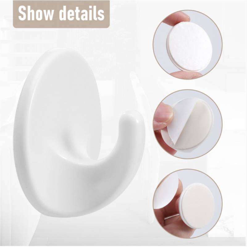 Self Stick 6 Pcs Plastic Hooks Set For Lightweight Storage And Wall Hanging Applications