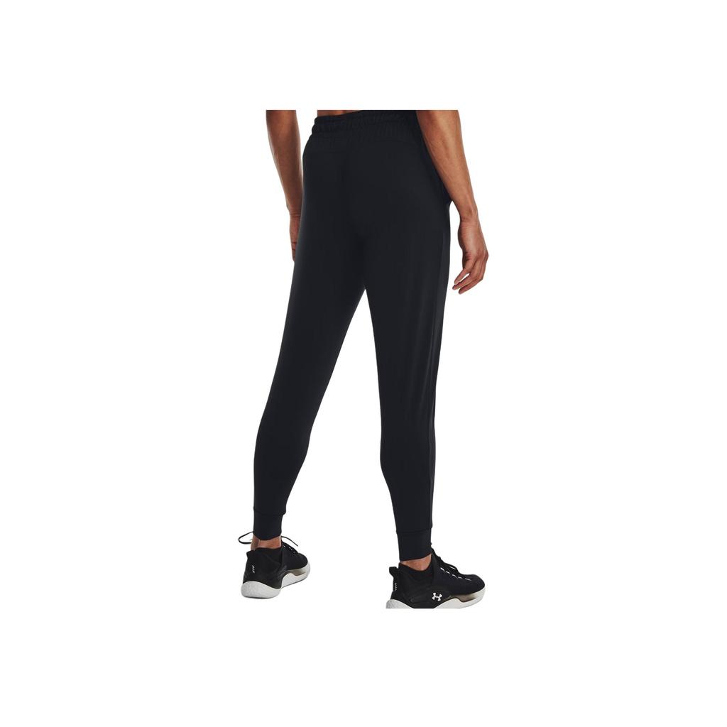 Under Armour Solid Color Print Logo Drawstring Joggers Women Bottoms Black 1373083-001