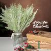 1/60Pcs Christmas Frosted Pine Branches Artificial Faux Cedar Fake Snow Sprigs Pine Leaves Plastic Cypress Garland Wreath DIY