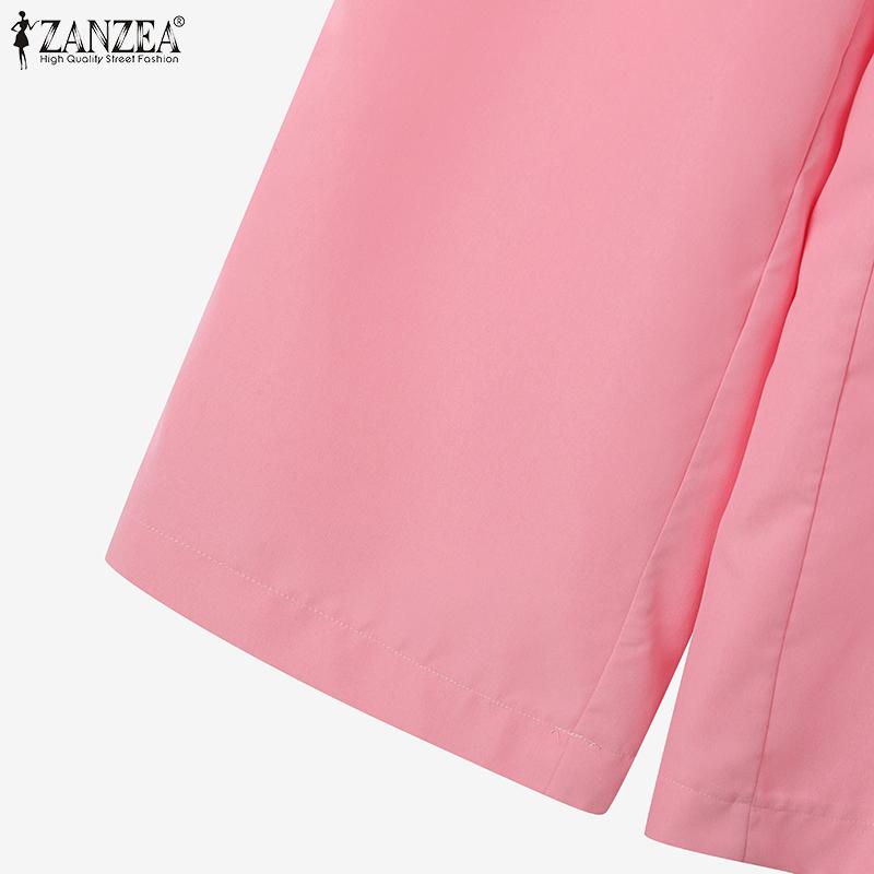 ZANZEA Women Long Sleeve Blouse and Pants Casual Two Piece Suit Sets
