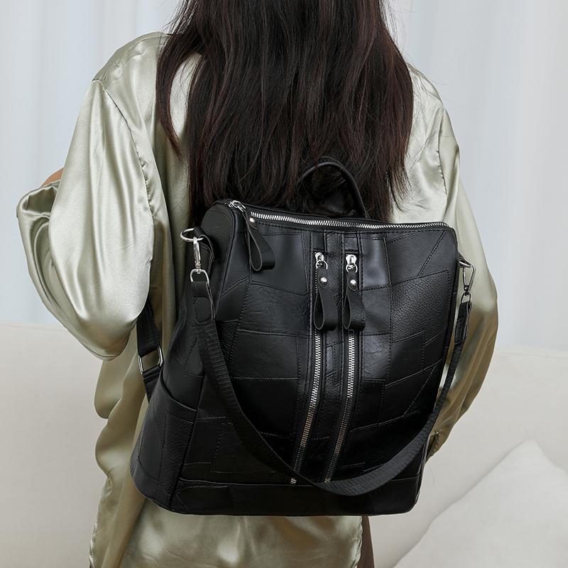 Retro Women's Backpack Large Capacity Commuter Backpack Multi-functional Foreign Portable Shoulder Bag