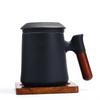 Ceramic Tea Infuser Cup with Wooden Handle