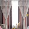 Blackout Lace 100cm Wide X 220cm Set of Openwork Star Suitable for All Perfect for Living and Includes Adjustable Princess-style Curtains, Ready-made,