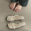 Stylish and simple design sense of rhinestone versatile set toe sandals women's new summer thin belt wear cool slippers