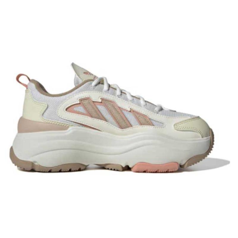 Adidas Originals OZGAIA Anti-Slip Wear-Resistant Low-Top Chunky Sneakers Women's Beige Pink Sneakers JI4283