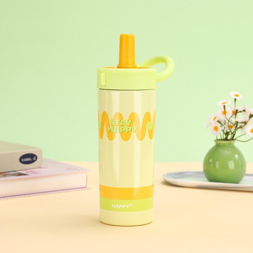 Leak-Proof Straw Cup Dopamine Vacuum Flask Portable Stainless Steel Insulated Cup  Travel