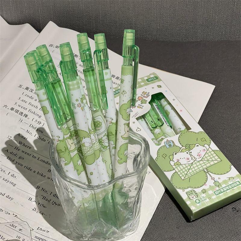 4Pcs 0.5mm Mechanical Pencils With Eraser Smooth Writing Erasable Automatic Pencil School Office Supplies Student Stationery