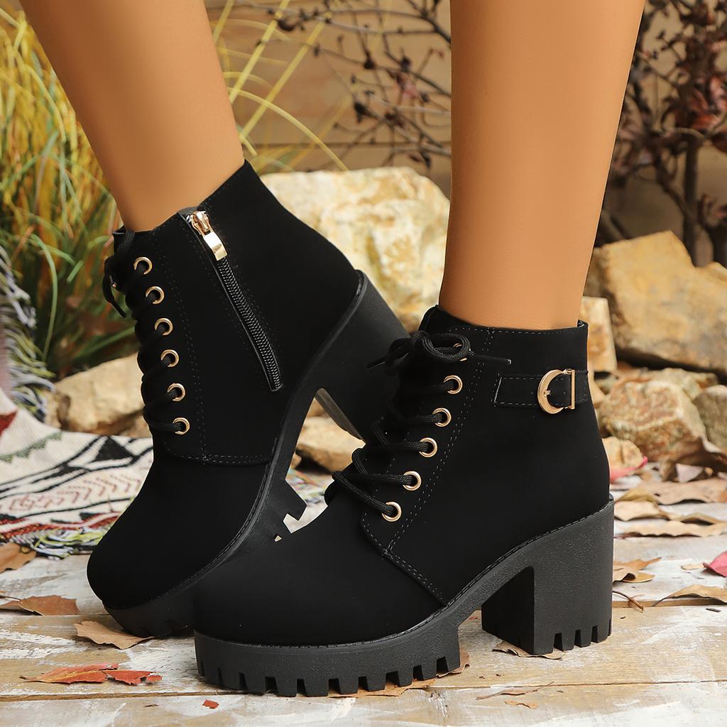 Women High Heel Ankle Boots 2025 New Winter Outdoor Designer Boots Woman Fashion Luxury Comfortable Shoes Female Botas De Mujer