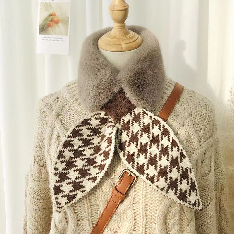 Winter Einfarbig Fell Warm Nacken Schal Spreada Verdickt Otter Kaninchen Nacken Set Haar Kreuz Plüsch Nackenschal