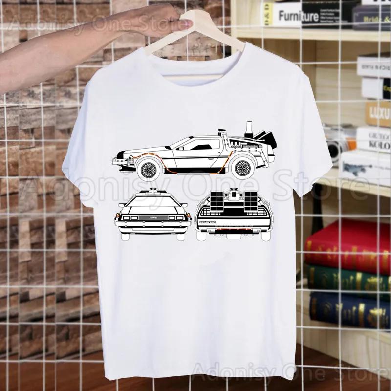 

Футболка Delorean из фильма «Назад в будущее» для мужчин, ретро, выстиранная, топы, футболки, харадзюку, футболка, уличная одежда, хип-хоп, мужские футболки 3XL