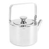 Ceainic din oțel inoxidabil cu sită Ceainic metalic îngroșat cu fluier și mâner ergonomic pentru toate plitele Mărime mică, 1L