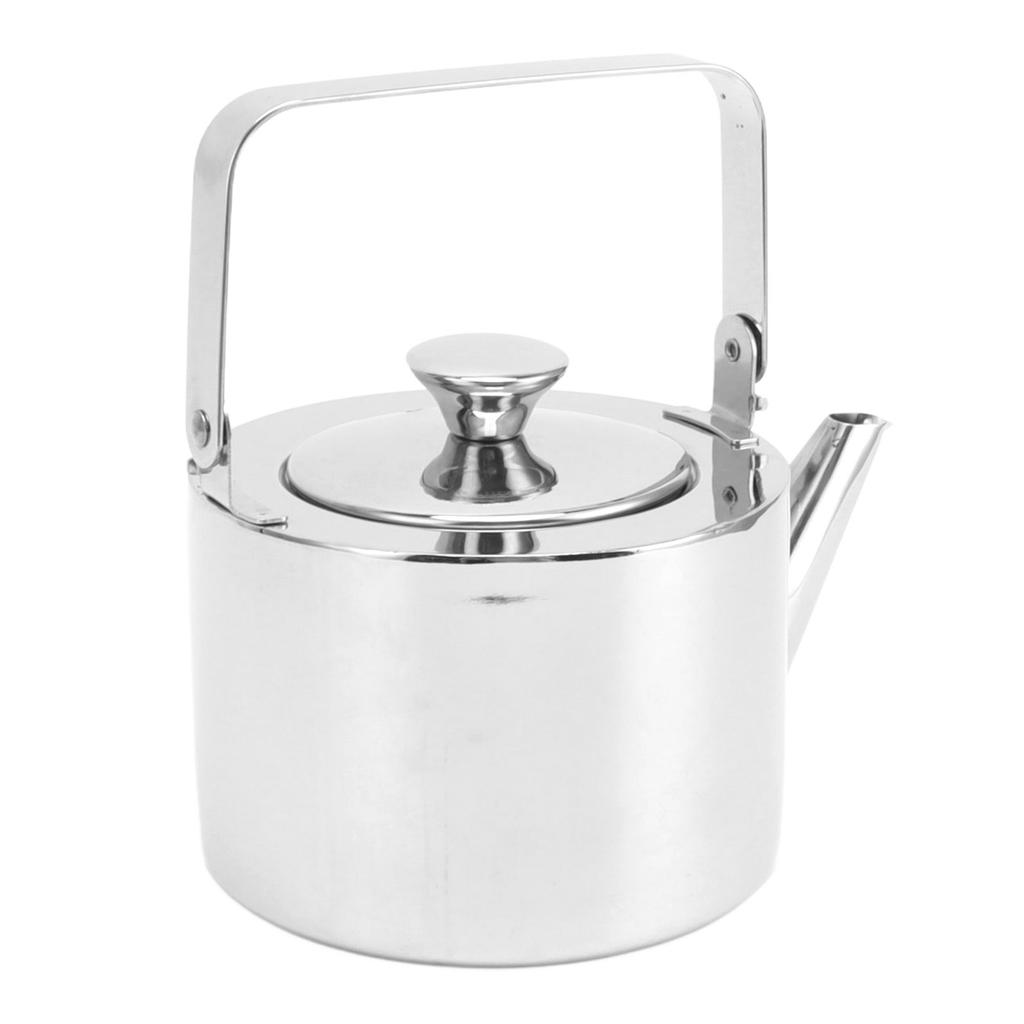 Ceainic din oțel inoxidabil cu sită Ceainic metalic îngroșat cu fluier și mâner ergonomic pentru toate plitele Mărime mică, 1L