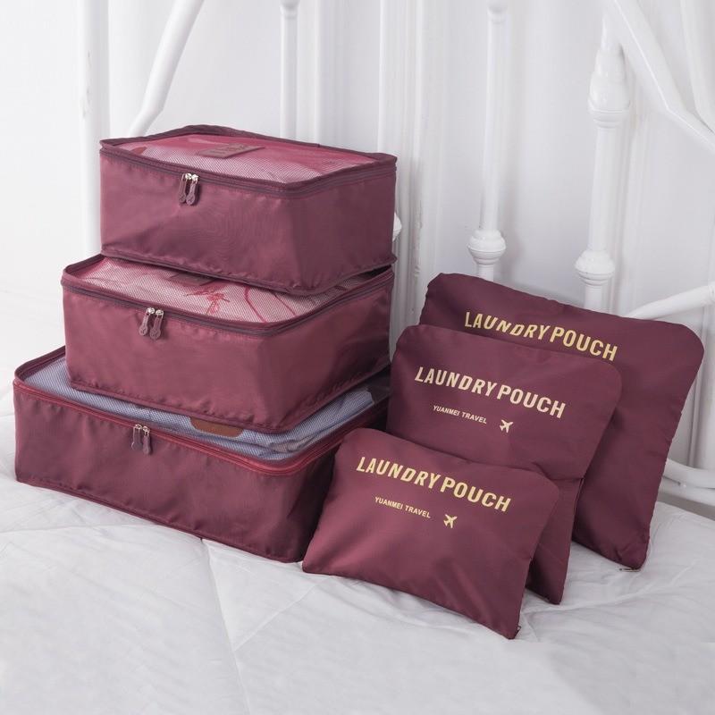Travel Storage Bags Sixpiece Cubic Set With Multipurpose Compartments For Suitcase Organization