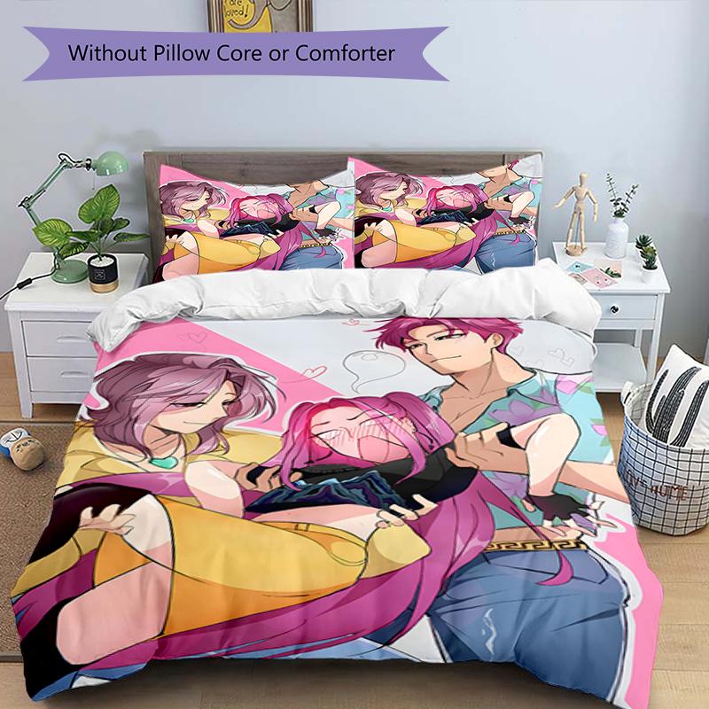 3pcs KPop Demon Hunters MIRA3 Design Cover Set - HD Printed Bedding with 1 Cover and 2 Pillowcases - Perfect for Home and Dorm Decor