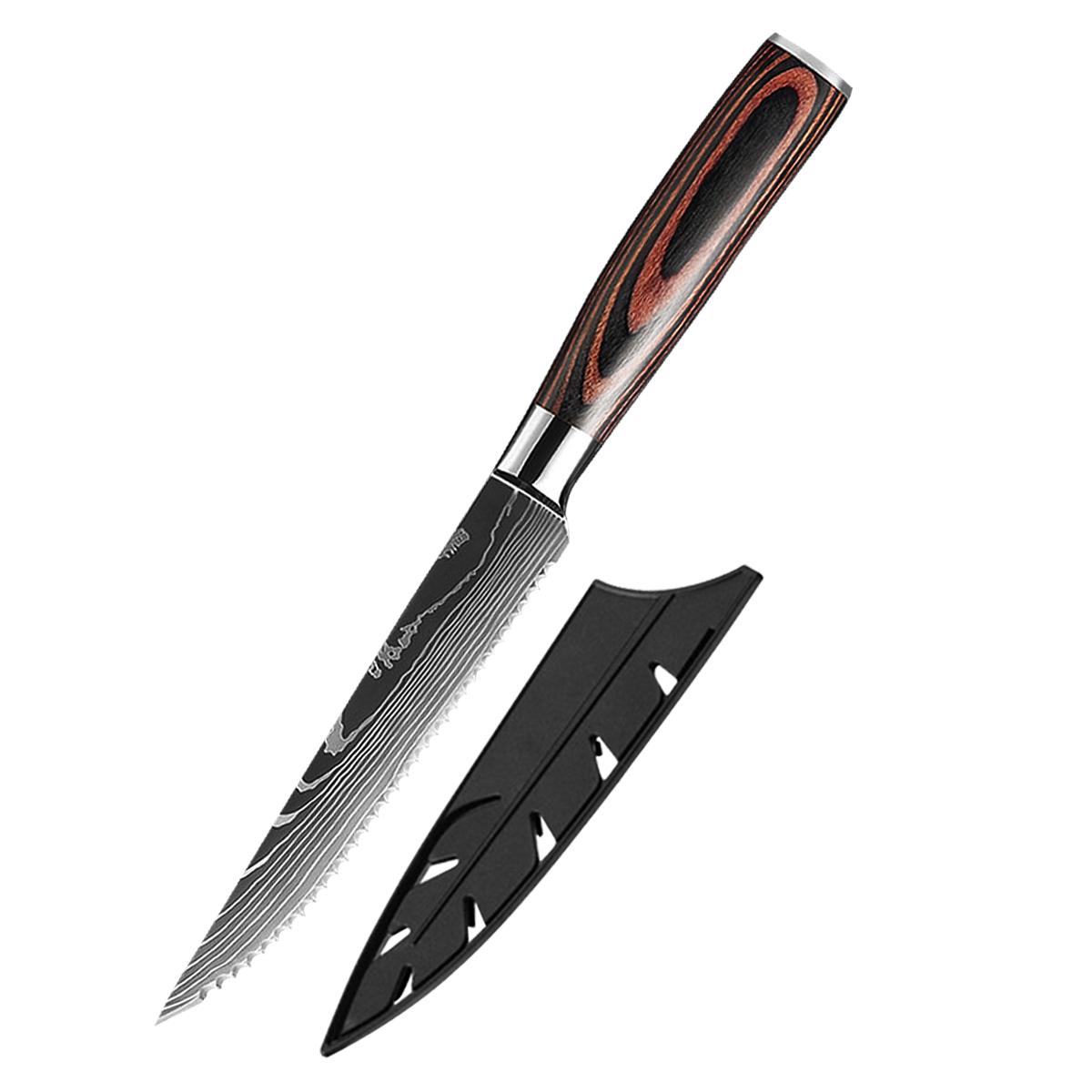 

Цветной деревянный нож для стейка, кухонный нож из нержавеющей стали, кухонный нож для очистки овощей 7cr17, нож для мяса 1pcs