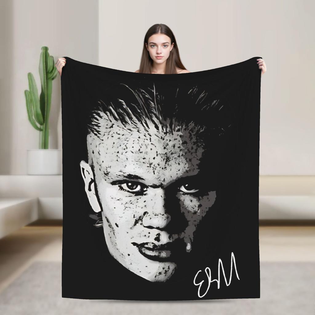Smug Haalands Face Blanket Soccer Football Fleece Novelty Soft Throw Blankets for Bed Sofa SpringAutumn