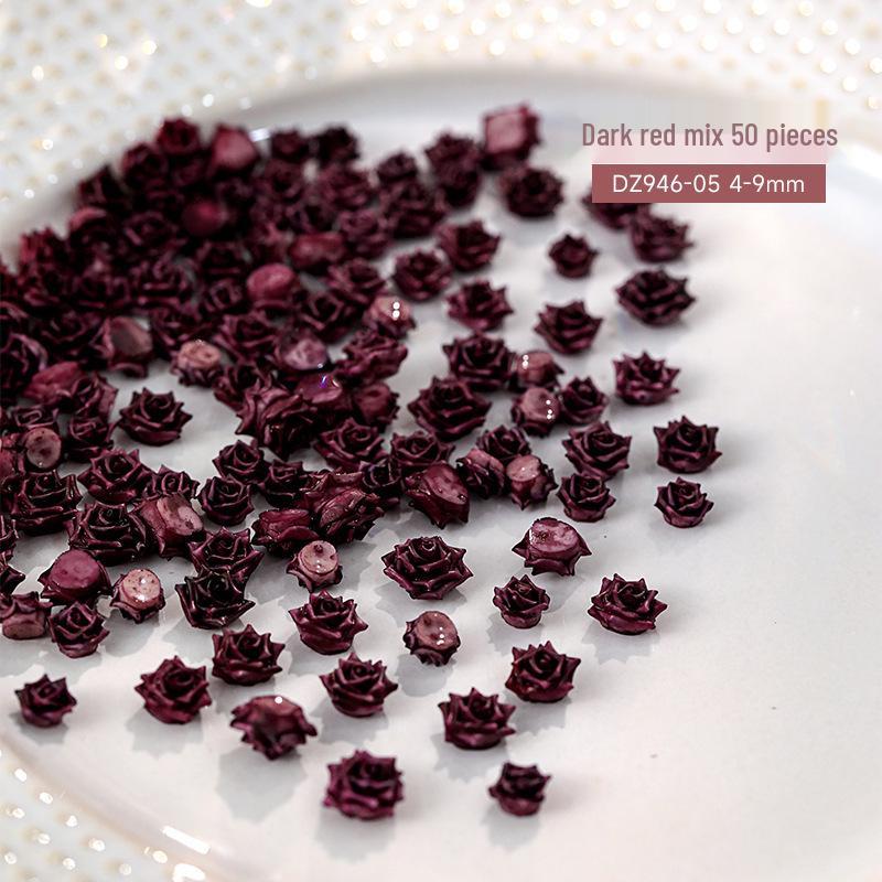 3D Soft Rose Nail Art Jewelry: Exquisite Light Pink Flower Resin Carvings