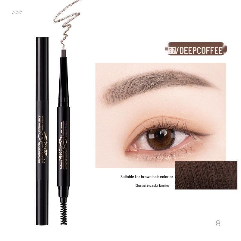 Mei Ti Xiu Si Double-Ended Long-Lasting Waterproof Eyebrow Pencil - Ultra-Fine, Sweatproof, Easy for Beginners.