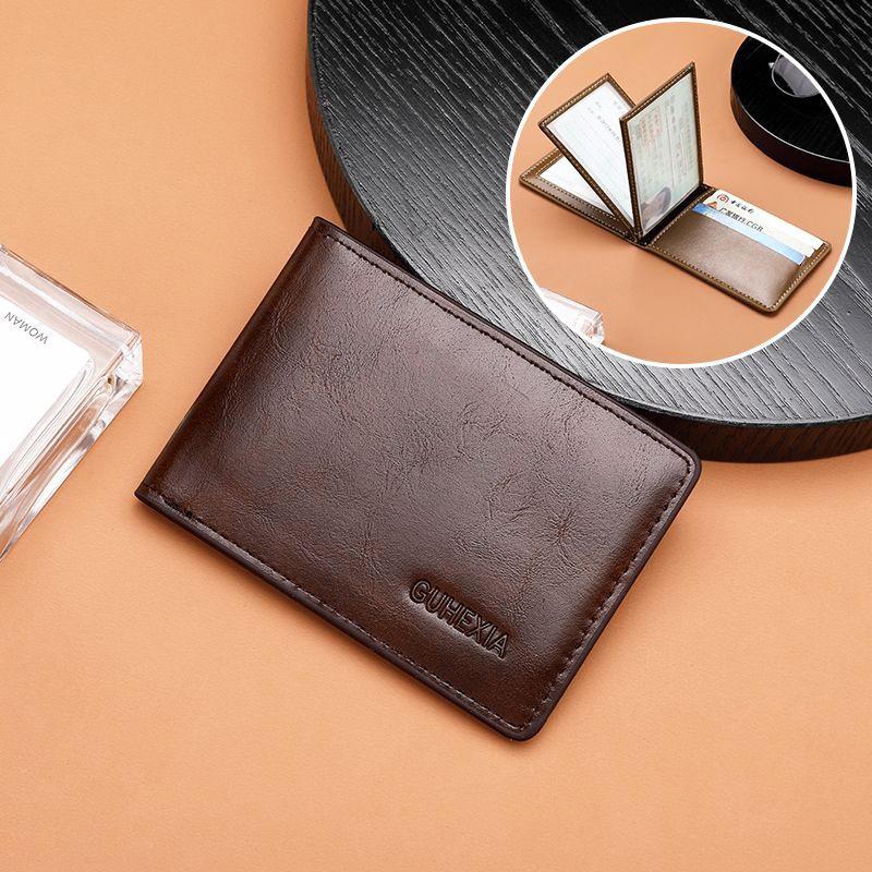 Slim Men Wallet Card Holder 4 Fold Money Clip Driver'S Licence Holder Coin Purse Slim Men'S Wallet For Everyday Use Gift Casual