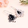 Black Onyx 925 Sterling Silver Earring V9818, Black Earring, Pear Earring, Valentin's Day Gift, Gift For Her, Birthday Gift, Handmade Jewelry, Silver
