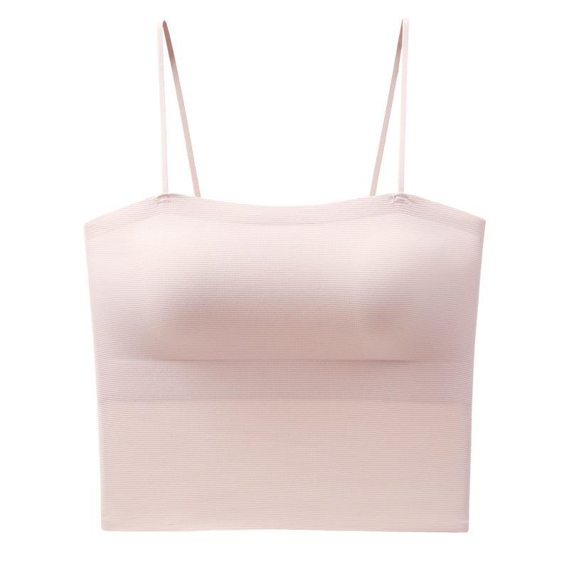 New summer inner sling vest with chest pad gathering bra one-piece can be worn outside as a base
