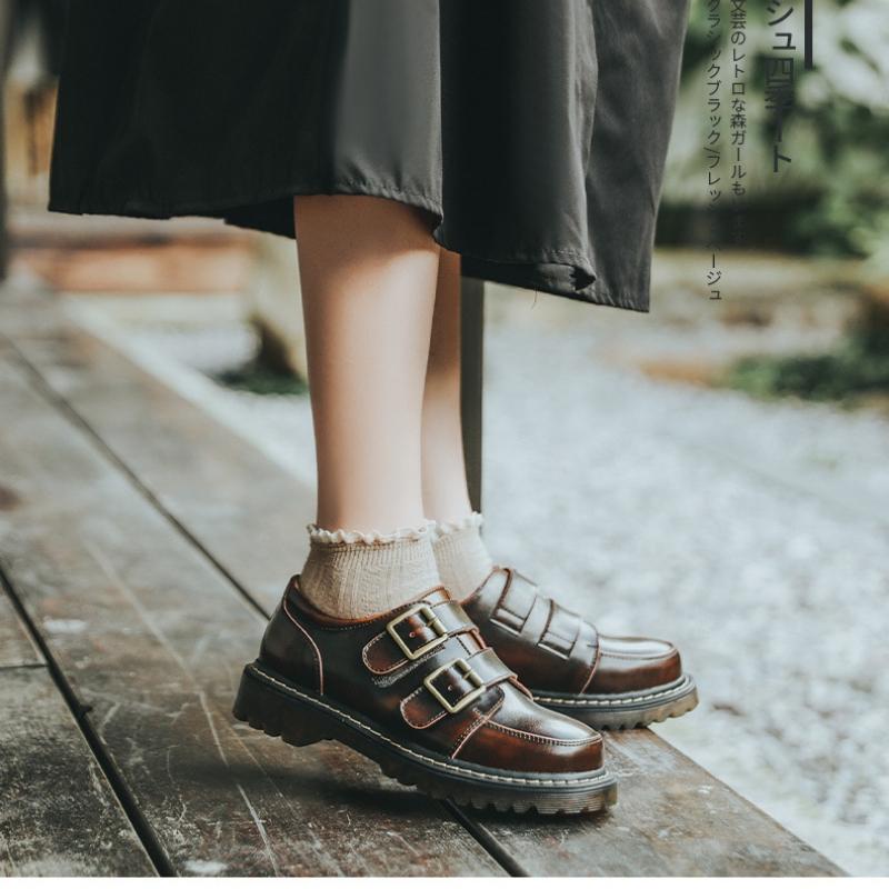 Modne damskie płaskie casualowe mokasyny, damskie płaskie modne vintage brytyjskie skórzane oksfordy, modne skórzane wsuwane buty projektanta