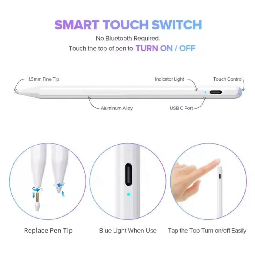 New Palm Rejection Active Stylus Smart Pen Rechargeable Anti-miss Touch Tilt Angle Design Drawing Tablet Pencil for Ipad 10