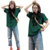Lucky Red Bottoming Shirt Women's Spring, Summer and New Year with Natal Year Inside, Small Loose Cotton Foreign Style Short-sleeved T-shirt