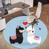 1pc llama love Round Chair mat Area Rug - Non-Slip, Floor Mat for Office, Bedroom, and Indoor Decor c1125021