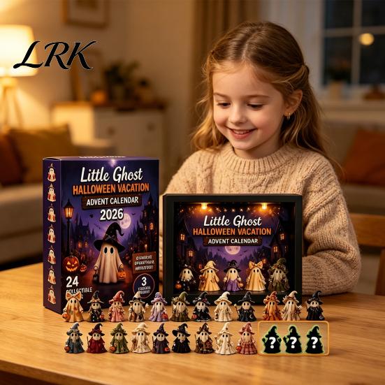 Christmas Countdown Decoration Halloween Advent Calendar 2026, 24 Day Light Up Box with Pumpkin Ghost Figures, Holiday Party Decor, Fun Collectible