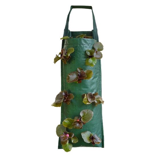 Hanging Strawberry Grow Bag Upside Down Strawberry Planter Reusable Breathable Plant Grow Bag with 4 6 8 10 Planting Holes for Vegetables And