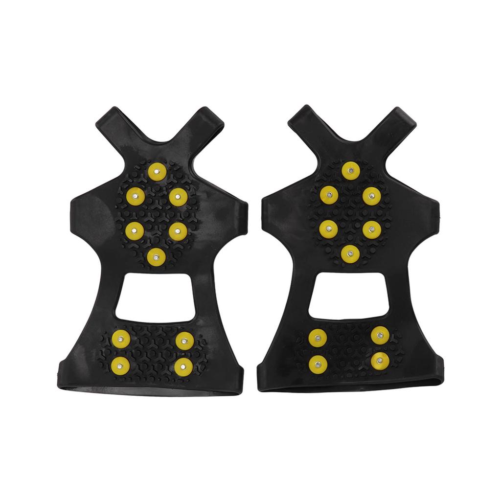 1pair 10 Spikes Ice Snow Grips Anti Slip Ice Traction Clts Walk Traction Clts for Shoes Boots Walking Hiking Climbing