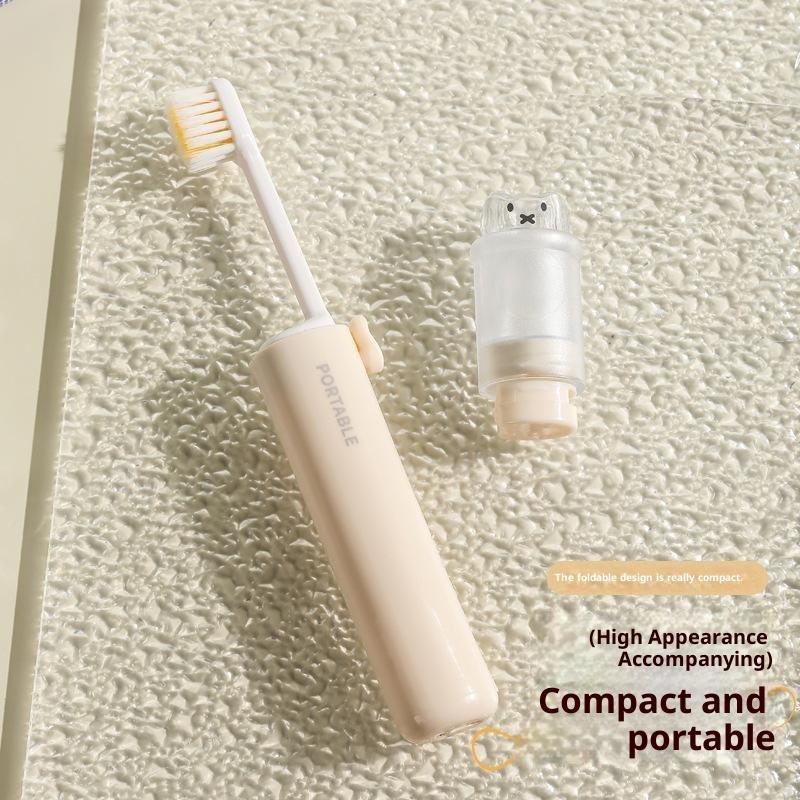 1 Piece - Convenient Toothbrush Travel Container, 2-In-1 Folding Toothbrush Set - Small And Convenient - Essential For Business