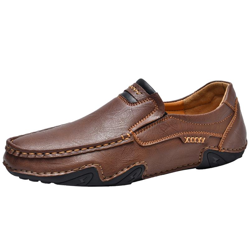 Fashion Casual Leather Man Loafers Comfy Summer Slip on Footwear Breathable Men Leisure Walk Driving Shoes Moccasins Non-Slip Boat Flats