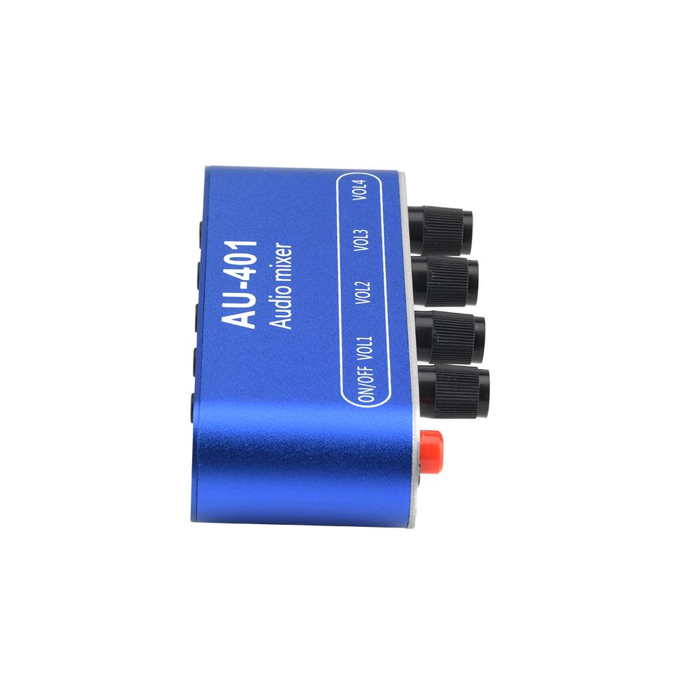 DC 5V-12V AU-401 2/4 Channel Input 1 Channel Output Audio Signal Mixing Board Module Sound Mixer Stereo Control Amplifier Board