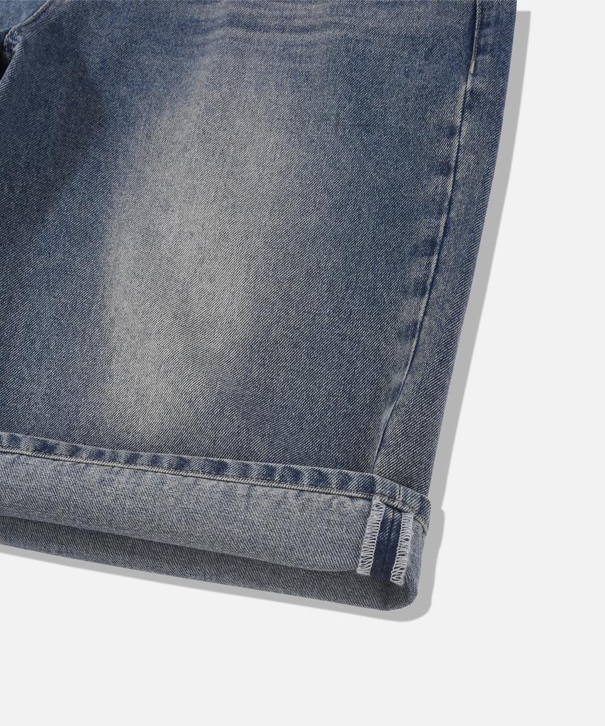 GROOVE RHYME Washed Denim 3/4 Length Bermuda Shorts (Lrbmcdh760M)