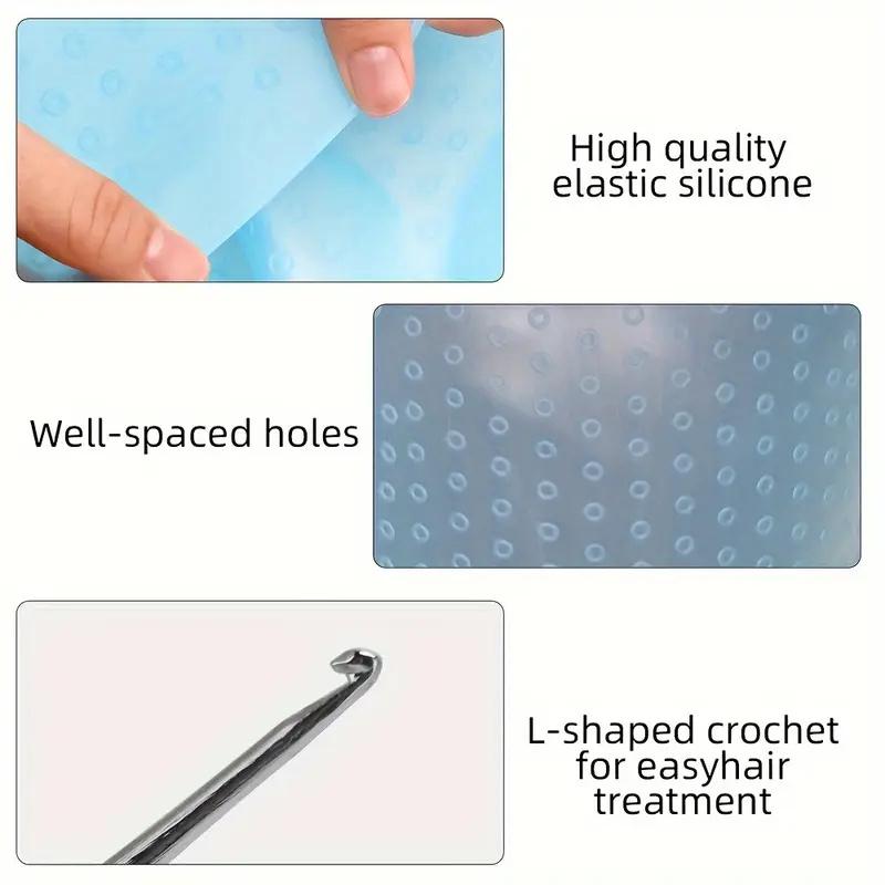 BEPAN Cuffia Riutilizzabile in Silicone per Colorazione e Meches con Gancio in Metallo Strumento Resistente al Calore per Tinture per Capelli Cuffiette per Tipping da Salone