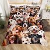 Dog Bedding Set King Full Kids Cute Cartoon French Bulldog Dogs Duvet Cover Watercolor Animal Comforter Cover Puppy Quilt Cover