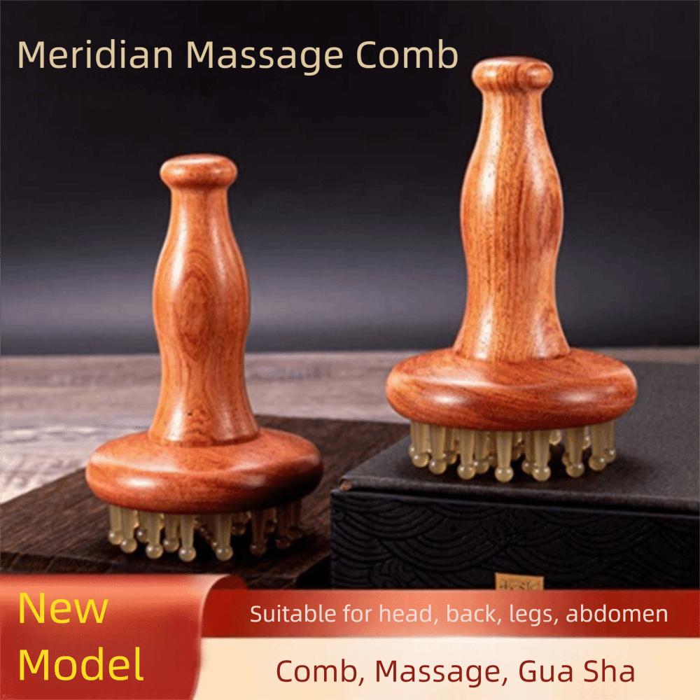 29 Teeth Gua Sha Massage Tool Wood Grain Wood Meridian Brush Meridian Massager  Body Meridian