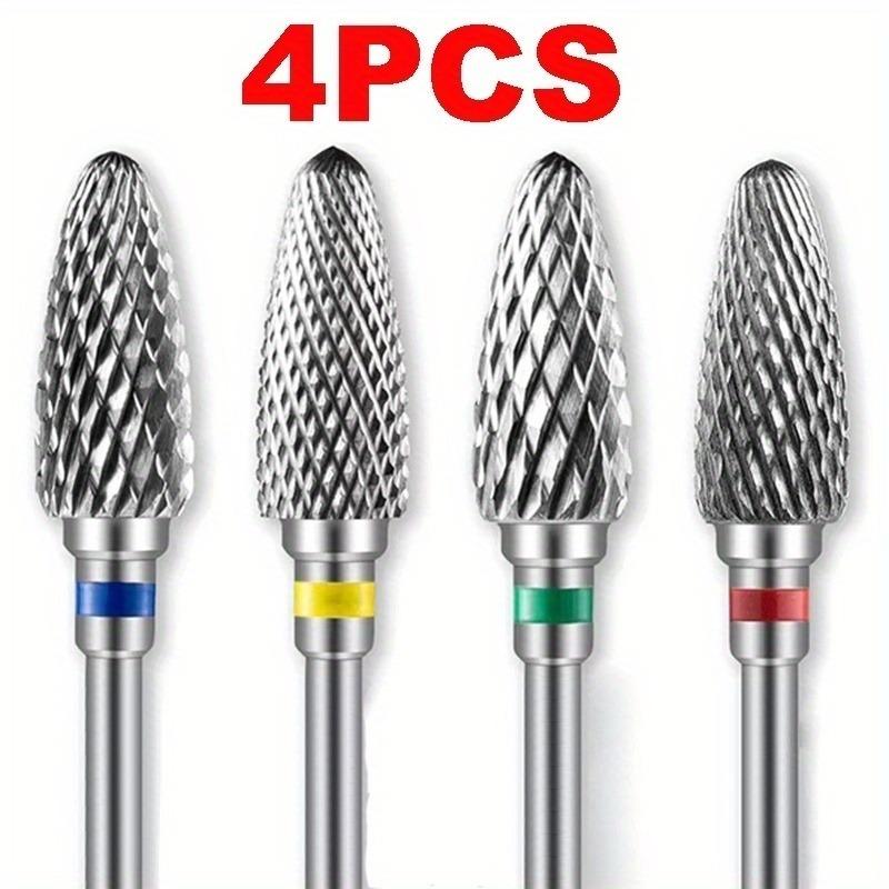 1/2/4/5PCS Tungsten Carbid Nail Drill Bits Electric Manicure Drill Accessory Milling Cutters for Nail Gel Remover Polish